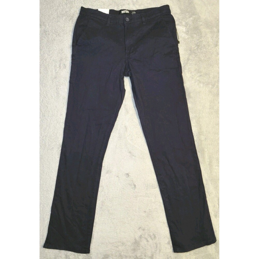 New WT 02 Pants Mens 34x32 Navy Blue Super Skinny Straight Stretch Casual